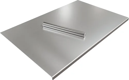 Vista 11 de Tabla de cortar de acero inoxidable con borde de 31.5 pulgadas de largo x 22.8 pulgadas de ancho, tabla de cortar grande, tabla de amasar, tabla