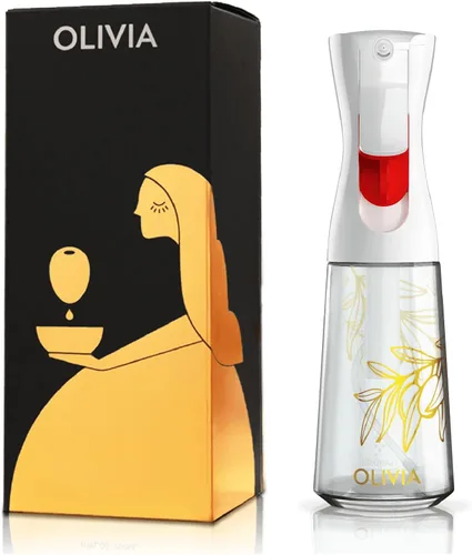 Vista 9 de FLAIROSOL OLIVIA Pulverizador de aceite de oliva para cocinar, botella de vidrio de 200ml, dispensador de aerosol de cocina continuo con control