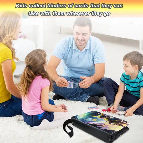 Vista 5 de Carpeta de tarjetas coleccionables de 9 bolsillos, 50 fundas desmontables, álbum de colección de tarjetas compatibles para tarjetas intercambiables