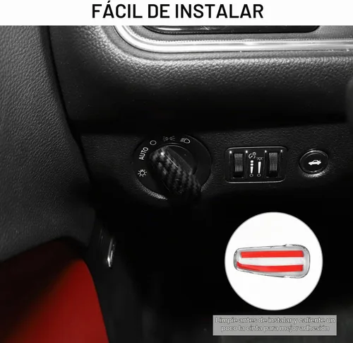 Vista 6 de Jimen Cubierta de botón del interruptor de los faros (fibra de carbono) - Dodge Challenger 2015+, Charger 2010+, Durango/Chrysler 300C 2011+