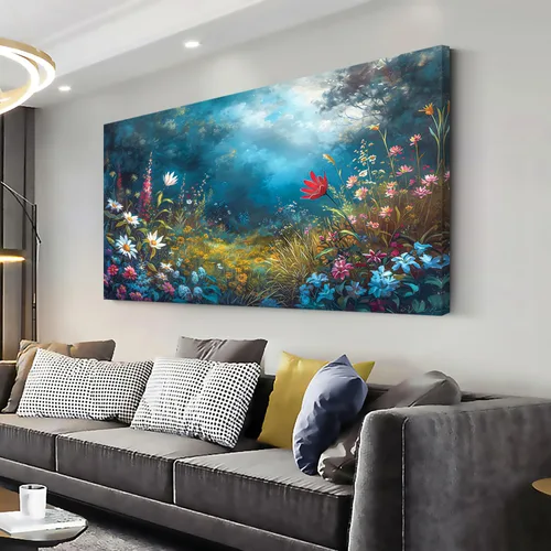 Vista 20 de LASMOND Arte de pared abstracto moderno de árbol para sala de estar, pintura en lienzo en blanco y negro, arte de pared grande de paisaje natural