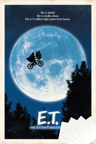 Vista 9 de E.T. The Extraterrestre - Póster de película (estilo regular, bicicleta y luna) (tamaño: 24 x 36 pulgadas) (póster laminado)