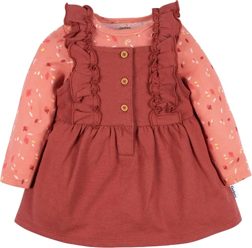 Vista 2 de Gerber Conjunto de vestido de 2 piezas para bebés y niñas pequeñas