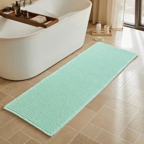 Vista 49 de Triohero Tapete de baño con diseño de gofre, tapete de baño pequeño y bohemio, antideslizante, lavable, ultra suave, súper absorbente, de secado