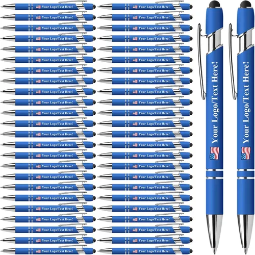 Vista 24 de Bolígrafos personalizados con lápiz capacitivo, bolígrafos personalizados impresos con tu logotipo o mensaje, ideales para regalos, promociones