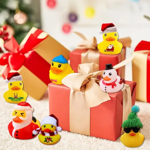 Vista 4 de Calendario de Adviento 2024, patos de goma, juguetes de baño, caja ciega de Navidad, patos de juguete, mini patos para niños, niñas, decoración