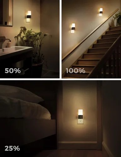 Vista 5 de L LOHAS LED Las luces nocturnas se enchufan en la pared, luz nocturna regulable 0-100LM Dusk to Dawn Sensor, Soft White 3000K, Plug in Nightlights