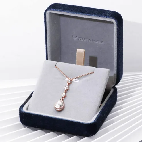 Vista 18 de TIANYU GEMS Collar con colgante de moissanita amarilla de 2 quilates para mujer, plata de ley chapada en oro amarillo de 18 quilates, pera amarilla
