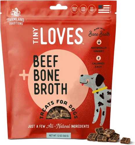 Vista 14 de Farmland Traditions Tiny Loves Premios de Entrenamiento de Cecina para Perros con Caldo de Huesos (Carne de Res, 32 oz.)