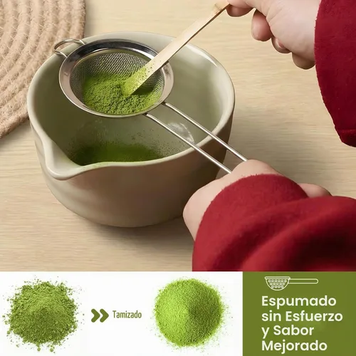 Vista 4 de YOLIFE Juego de batidor de matcha, kit de 7 piezas para ceremonia de té Verde Matcha
