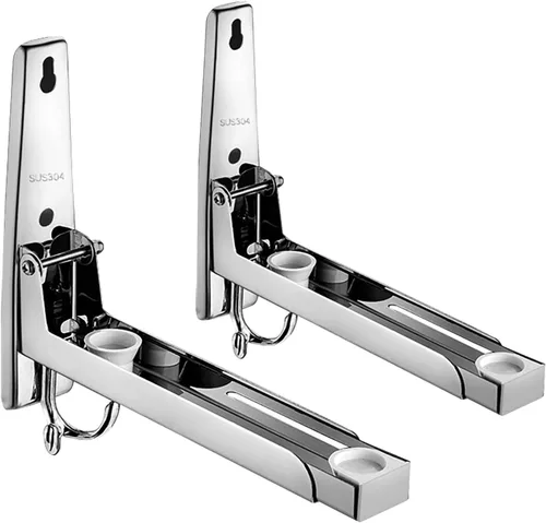 Vista 5 de Hovico Soporte Universal de Acero Inoxidable para Microondas, Marco de Soporte Acero Plegable, Estante Extensible, Soporte de Pared para Horno
