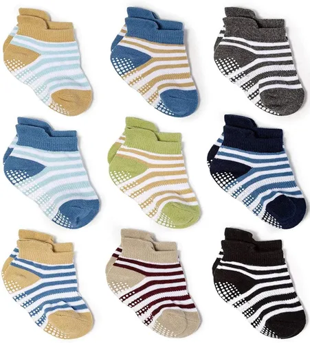 Vista 11 de Calcetines tobilleros antideslizantes Zaples para bebés con suelas antideslizantes para bebés, niños pequeños, niños y niñas