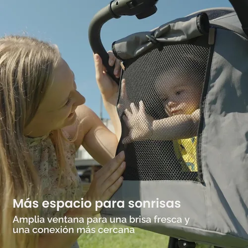 Vista 7 de Mompush Nova Cochecito de bebé para niños que gatean, bebés y recién nacidos Asiento espacioso y modo acostado Plegable con una sola mano, dosel