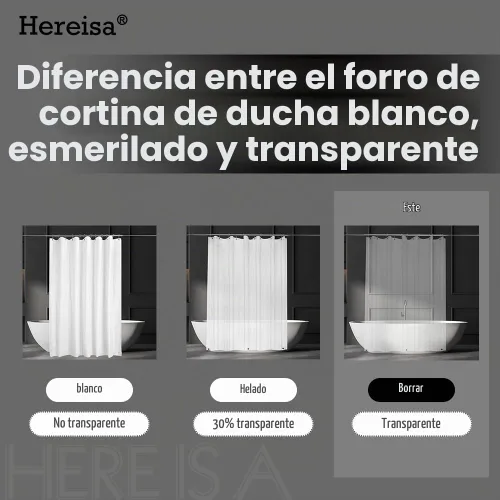 Vista 5 de [Paquete de 2 forros de cortina de ducha de plástico transparente extra largos Estrechos de 54 x 79 pulgadas, ligeros 3G, transparencia