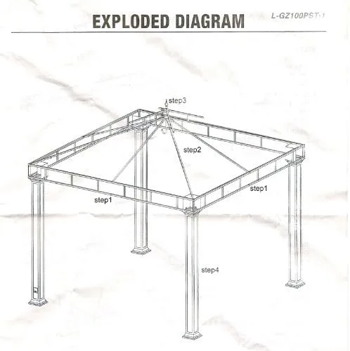 Vista 3 de Kingston Gazebo - Cubierta superior de repuesto para toldo