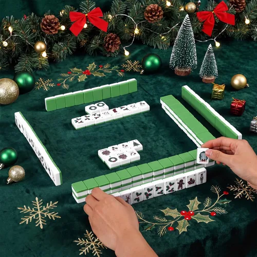 Vista 7 de Juego de 164 piezas de mahjong americano de Navidad Multicolor