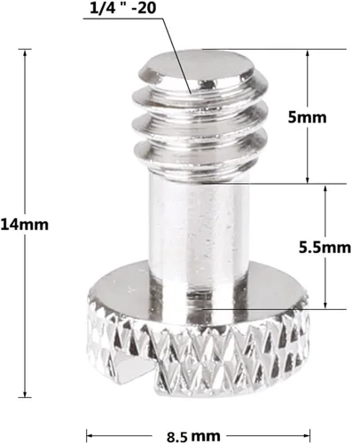 Vista 3 de CAMVATE Tornillo ranurado de 1/4"-20 para placa de liberación rápida (2 piezas) - 2024