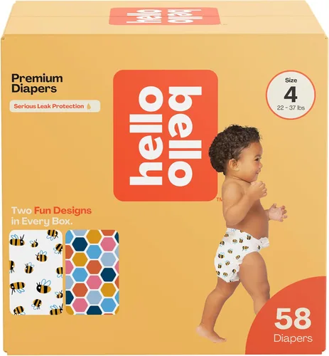 Vista 16 de Hello Bello Pañales Premium Talla 1, Diseños Balloon Buddies y Crosshatch Cuties, Caja Club de 82