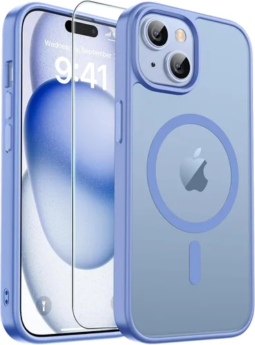 Vista 346 de zapica Funda magnética para iPhone Air, con protector de pantalla de vidrio templado, compatible con MagSafe, translúcida mate, a prueba de golpes