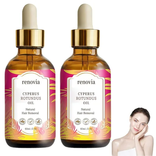 Vista 8 de Renovia Cyperus Rotundus Aceite para depilación, nuevo suero de piel Renovia Cyperus Rotundus 2026, minimizador de poros, hidratante y calmante
