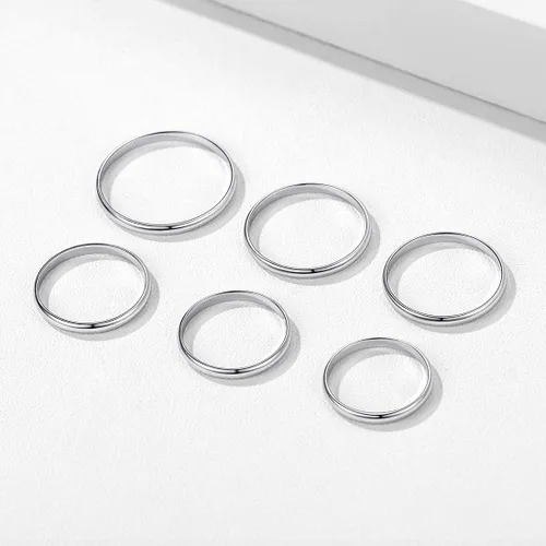 Vista 9 de ChicSilver 235mm 925 Sterling Silver Ring Customizable Plain Dome High Polished Wedding Band Comfort Fit Size 4-12 (with Gift Box)