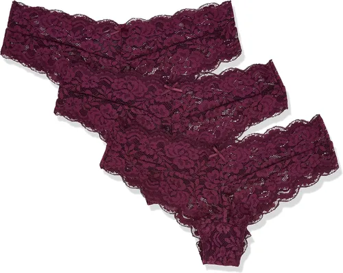 Vista 2 de Iris Lilly Ropa interior brasileña de encaje para mujer paquete de 3