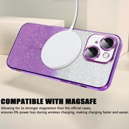 Vista 365 de Misscase Funda magnética con purpurina para iPhone 11 compatible con MagSafe, protección completa, delgada, a prueba de golpes, antiarañazos