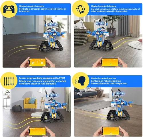 Vista 4 de Juguetes robot para niños de 8 a 16 años con aplicación o control remoto, kit de bloques de construcción programables científicos, proyectos STEM