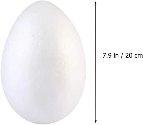 Vista 2 de SEWACC Juguetes para niños al aire libre, 2 huevos de Pascua de 7.8 pulgadas, huevos blancos de espuma para manualidades, huevos falsos blancos
