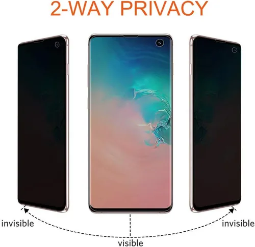 Vista 2 de Protector de pantalla de privacidad para Galaxy S10, compatible con fundas, compatible con desbloqueo en pantalla, película suave para Samsung