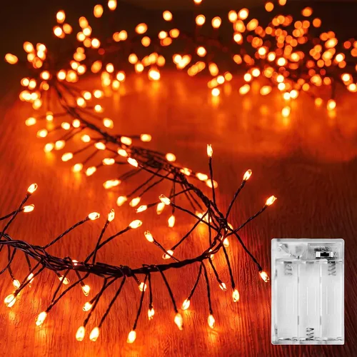 Vista 10 de Luces de Hadas a Batería, 10 Pies 120 LEDs Luces de Cadena Tipo Petardo Impermeables Cable Plateado Luces Estrelladas de Luciérnaga para Bricolaje