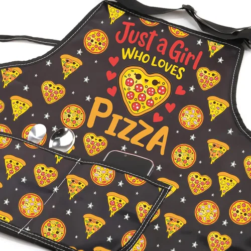 Vista 3 de JXGZSO Ama el delantal de cocina de pizza - Delantal de chef de cocina de pizzería