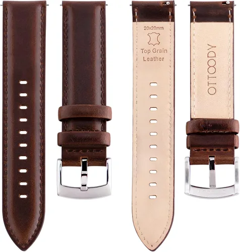 Vista 3 de OTTOODY Correas de cuero para reloj de 0709in 0787in 0827in 0866in correa de reloj de cuero de grano superior para hombres y mujeres elegantes
