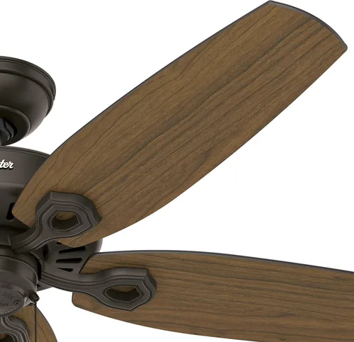 Vista 6 de Hunter Fan - Ventilador de techo para exteriores (52 pulgadas, 5 aspas de roble teñido), color bronce Bronce nuevo