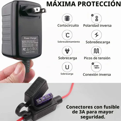 Vista 3 de Mantenedor de batería de 12V con carga lenta para motocicleta Harley Davidson y coche