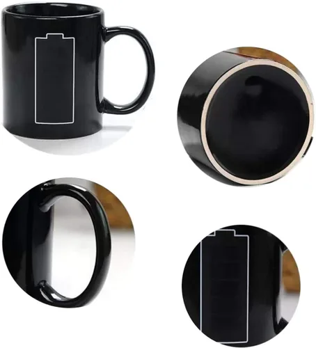 Vista 6 de Taza de café que cambia de calor para papá, taza de cerámica mágica que cambia de color que revela un mensaje oculto con café caliente, regalo