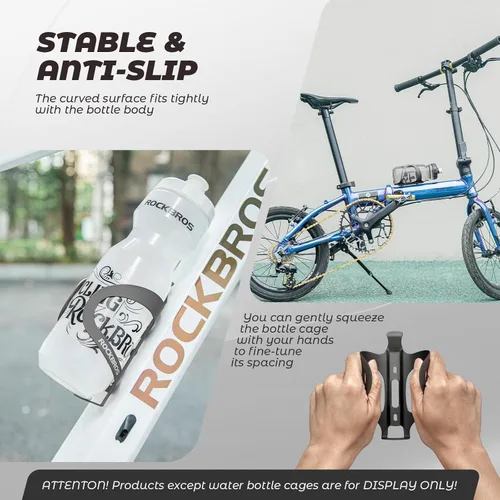 Vista 4 de ROCKBROS Portabidón para botella de agua para bicicleta, color negro