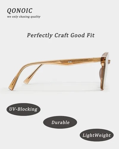 Vista 3 de Qonoic Gafas de sol redondas retro para mujer, estilo vintage, clásicas, con protección UV