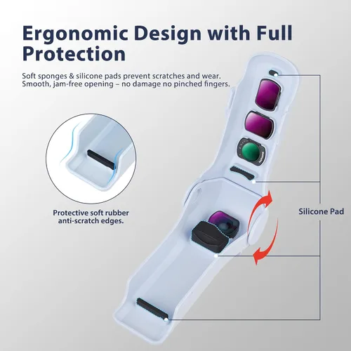 Vista 6 de Walking Way Funda protectora para DJI Osmo Pocket 3/4 y Xtra Muse/2, funda de transporte rígida con almacenamiento de filtro, funda protectora
