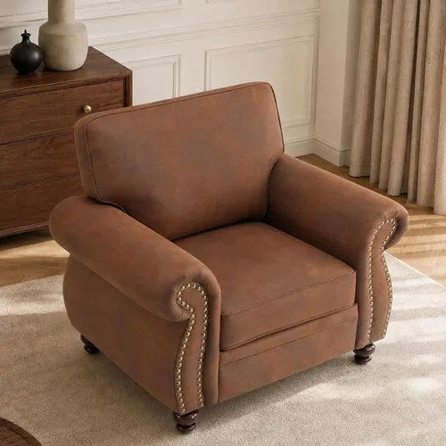Vista 25 de Couchus Silla decorativa Mid-Century de 42 pulgadas de ancho, sofá