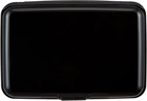 Vista 44 de Soporte para tarjetas de crédito, cartera metálica con bloqueo RFID para tarjetas de identificación para mujeres y hombres, funda rígida de aluminio
