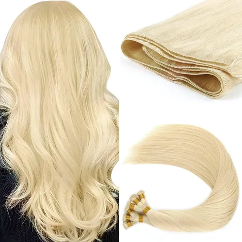 Vista 23 de ABH AMAZINGBEAUTY HAIR Extensiones de cabello humano Remy real para coser, atadas a mano, color negro azabache de 18 pulgadas, para mujer, 1.76 onzas