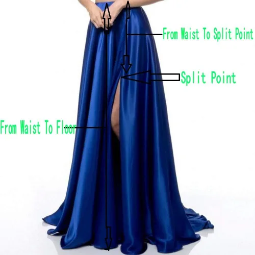 Vista 2 de Diydress - Faldas de raso divididas para mujer, longitud al suelo, cintura alta, formales para fiesta de graduación con cierre de cremallera, -, 26