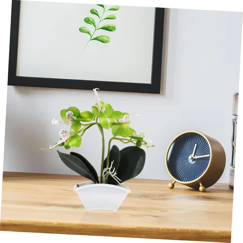 Vista 9 de Flor de seda falsa decorativa de Phalaenopsis para decoración de plantas de mesa, orquídea de seda artificial, mini orquídea para eventos