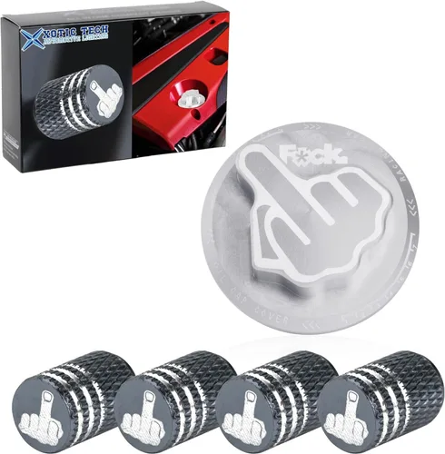 Vista 11 de x xotic tech Tapa de tanque de combustible de gas negro de aleación con dedo medio roscado compatible con Toyota Corolla Camry 4Runner Highlander