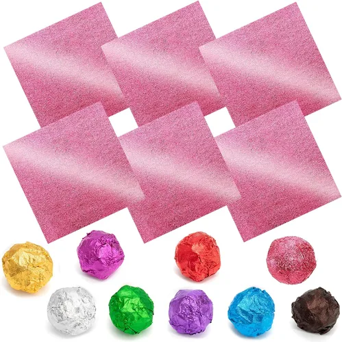 Vista 24 de Envolturas de caramelo de papel de aluminio – Papel de regalo de chocolate, 300 piezas, envoltorio de barra de chocolate casera, embalaje