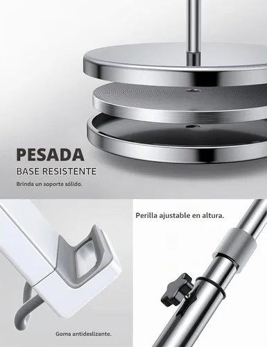 Vista 6 de Lamicall Soporte de suelo para tablet con cuello de cisne – Soporte Plateado