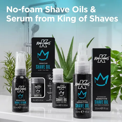 Vista 6 de King of Shaves Advanced Sensitive Sérum de afeitado para hombres Clear No Foam Shave Gel Suero híbrido, ayuda a reducir las quemaduras de afeitar