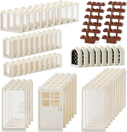Vista 7 de Set de Ventanas y Puertas para Interior Decoración Accesorios Kit de Bloques de Construcción MOC 118 Piezas y Partes Compatibles con Principales