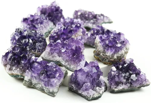 Vista 7 de Cristales de amatista, racimo de amatista, racimos de amatista para brujería, cristal de amatesis, amatista cruda, cristales de cueva de geoda